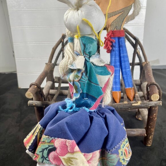 Vintage Sintra Folk Art Dolls from Portugal / Pair of Portuguese Vintage String - Picture 8 of 11